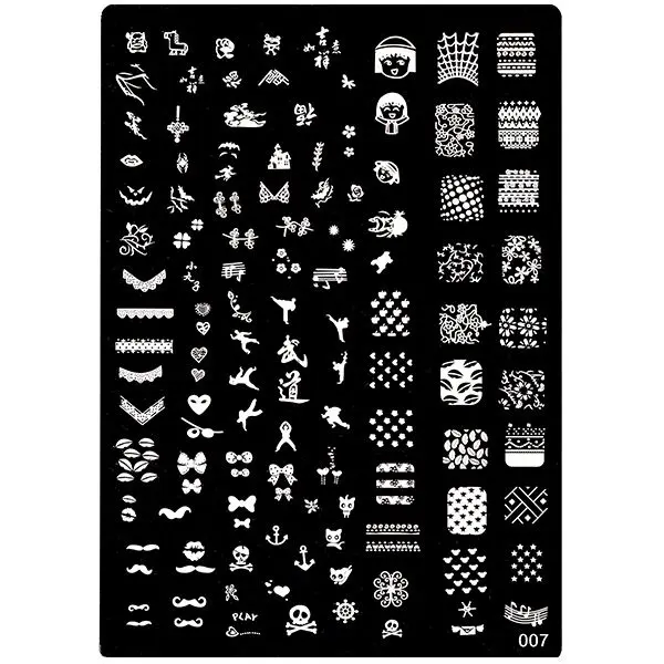 Plăcuţă metalică XL pentru ştampilarea nail art, 007