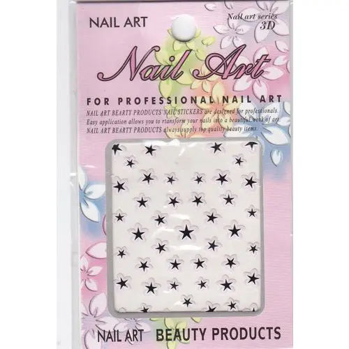 Stickere 3D, flori cu stea neagră