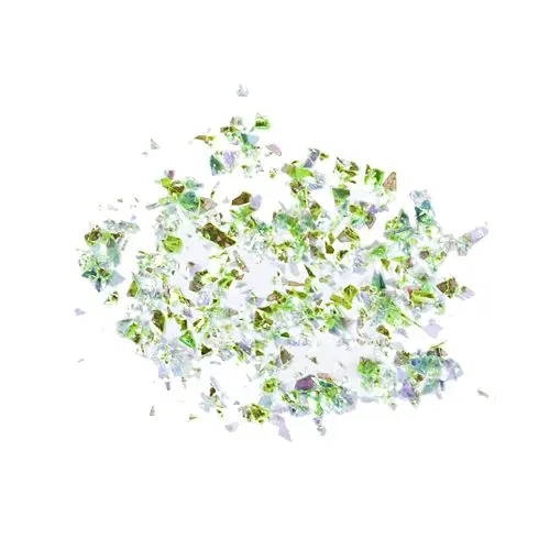 Decorațiuni verzi pentru unghii – fulgi