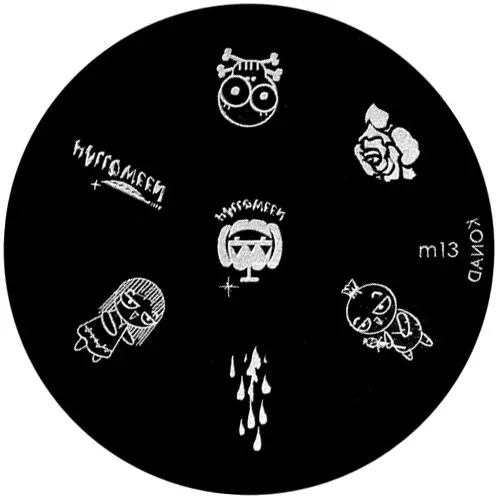 Şablon ştampile unghii m13 - modele înfricoşătoare