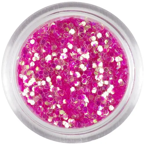 Decoraţiune roz - hexagoane 1mm