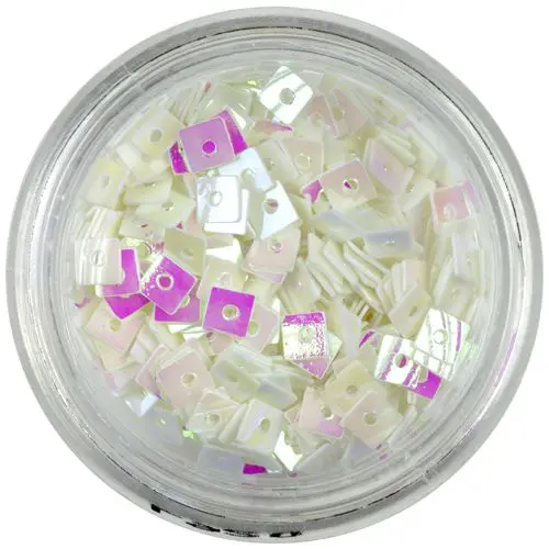 Decoraţiune pentru unghii - pătrate albe, cu gaură