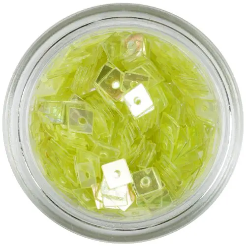 Pătrate decorative, cu gaură - galben-verzui