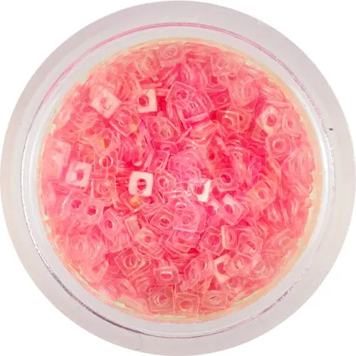 Pătrate decorative transparente, cu gaură - culoarea somonului