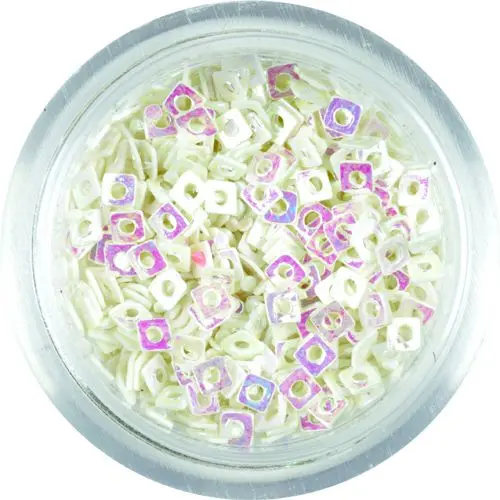 Confetti mic - pătrate albe cu gaură