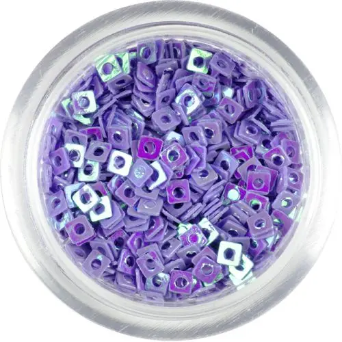 Mică decorațiune pentru unghii - pătrat cu gaură, mov deschis