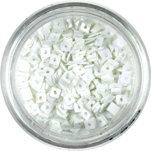 Mici pătrate cu gaură - albe