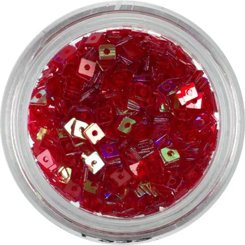 Pătrat roșu - decorațiune nail art transparentă, cu gaură