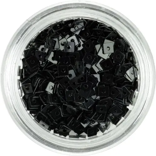 Decorațiune pentru unghii - pătrate negre cu gaură