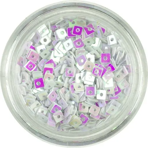 Mici pătrate cu gaură - albe cu reflexii