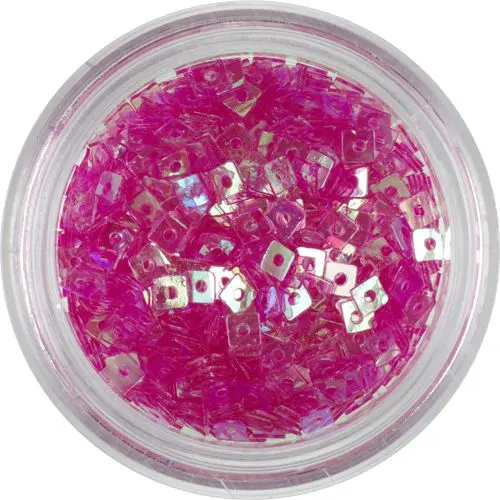 Pătrate transparente cu gaură - ciclam deschis