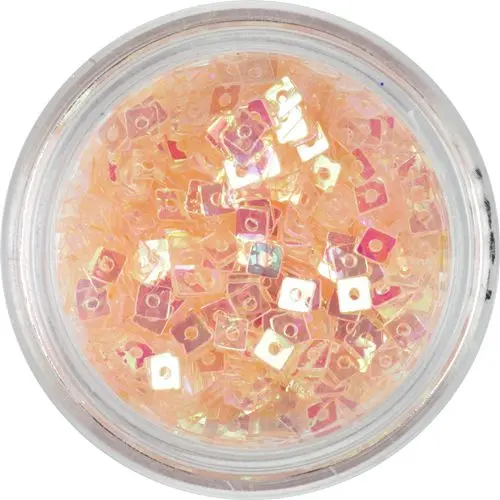 Confetti cu gaură - pătrate în culoare piersicii, nuanță deschisă