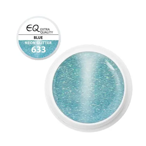 Gel UV Extra quality – 633 Neon Glitter - Blue, 5g
