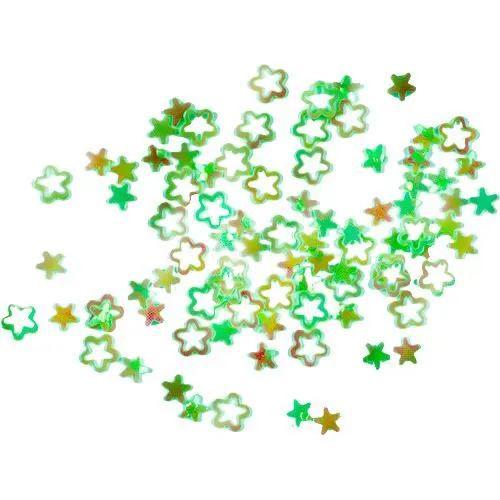 Paiete - contururi de stea, verde-hologramă
