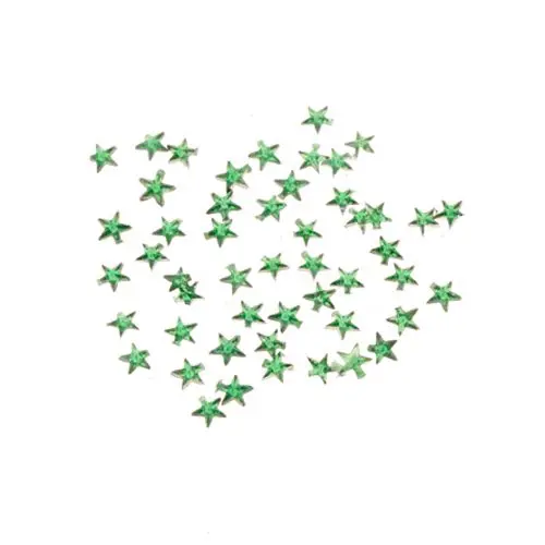 Decorațiuni nail art - ștrasuri verde deschis, stele