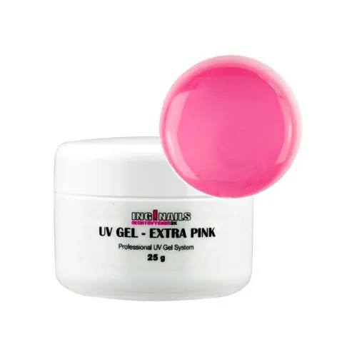 UV gel Inginails - Extra Pink, gel transparent, un pas 25g