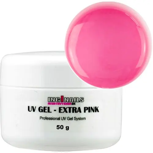 Gel UV Inginails - Extra Pink, transparent, un pas 50g