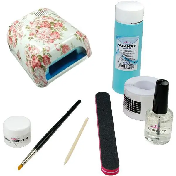 Set Basic gel UV - sistem monofazic cu lampă model floral 36W