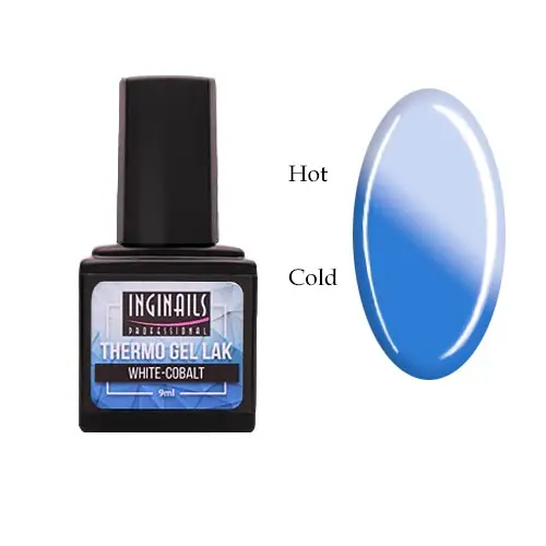Lac permanent colorat termic Inginails Professional - White-Cobalt