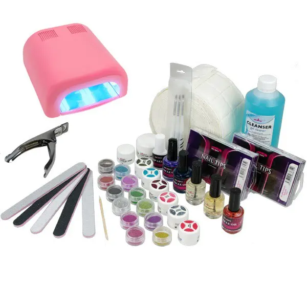 Set mare gel UV - sistem monofazic cu lampă UV roz 36W