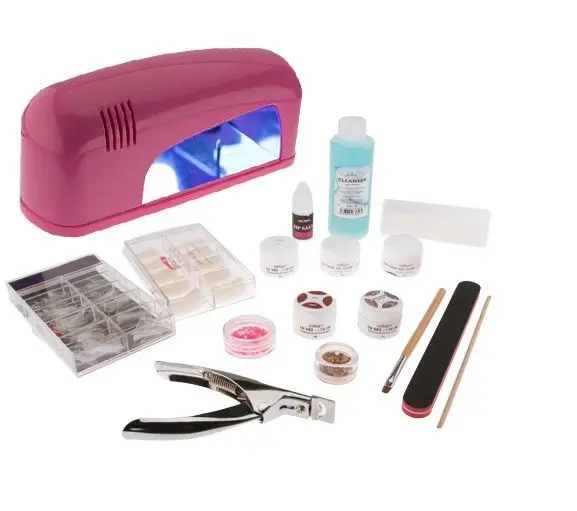 Set mare Basic gel UV cu lampă cu 1 bec - sistem în doi pași