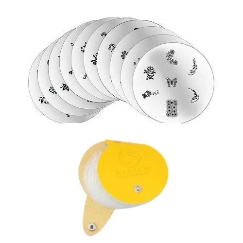 Set 12 bucăți plăcuțe de ștampilare și cutii pentru plăcuțele de ștampilare