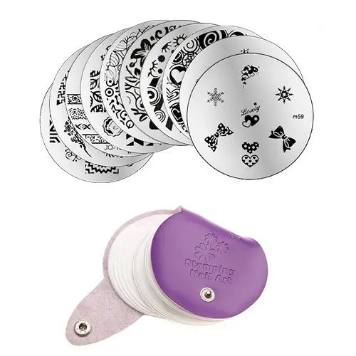 Set 10 bucăți plăcuțe de ștampilare și cutii pentru plăcuțele de ștampilare