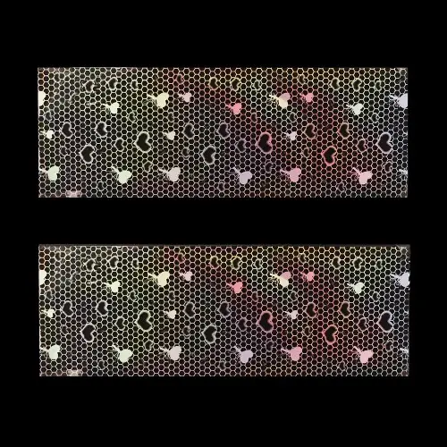 Folie decorativă pentru unghii - holografică cu motive de inimi