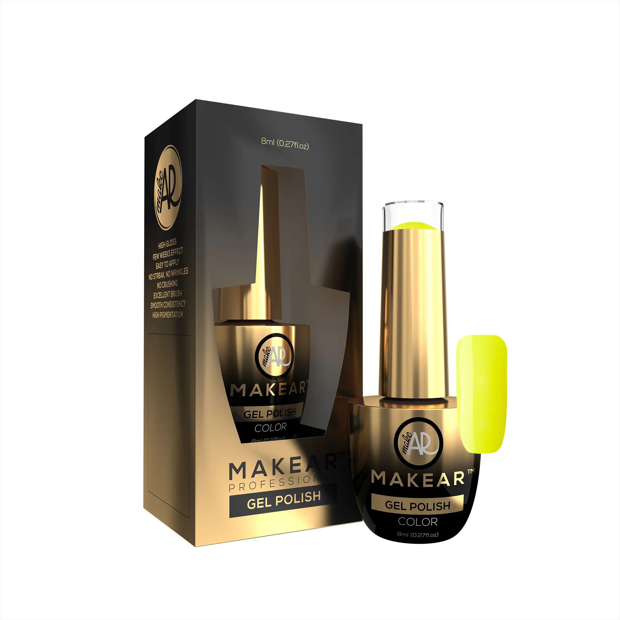 Makear Gel colorat pentru unghii – Neon Yellow – N06, 8ml
