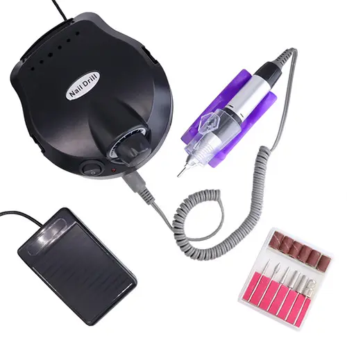 Freză de unghii cu control al vitezei de rotație - negru