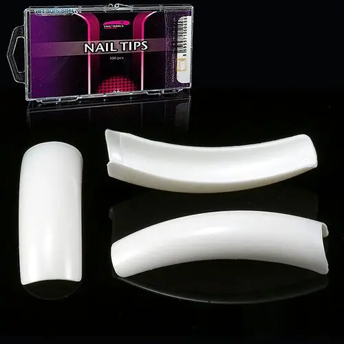 Unghii false albe Royal French Inginails, cutie cu 100buc - mărimi de la nr.1-10