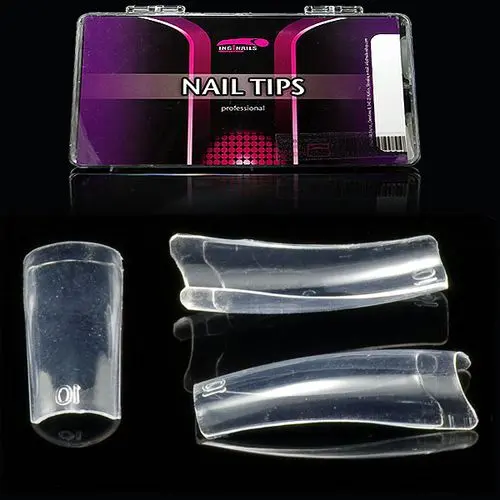 Unghii false transparente Royal Salon Inginails, cutie cu 500 buc, mărimi de la nr.1-10