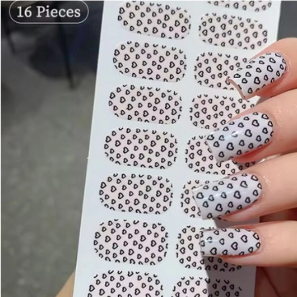 Autocolante gel semi-curate - alb, inimi 