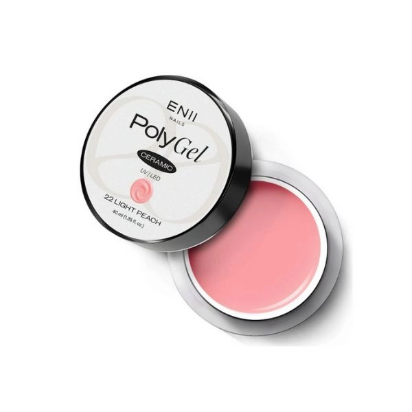 ENII NAILS Polygel într-o cupă - Polygel Ceramic 22 Light Peach, 40ml