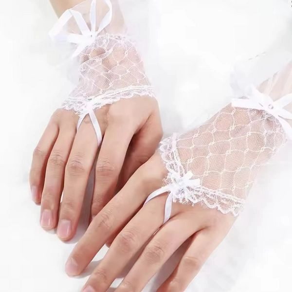 Decorative gloves for photography, white