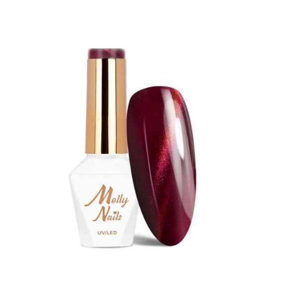Ojă de unghii hibridă LED/UV Molly Nails - Reds Cat Eye Red nr. 234, 8g