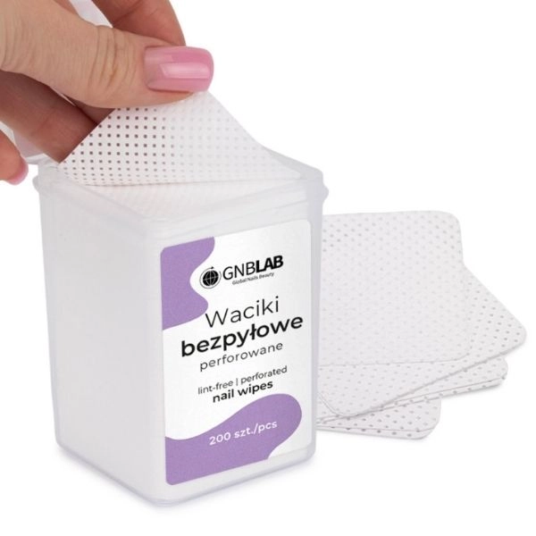 Șervețele din bumbac perforate pentru îndepărtarea ojei - alb, 200buc