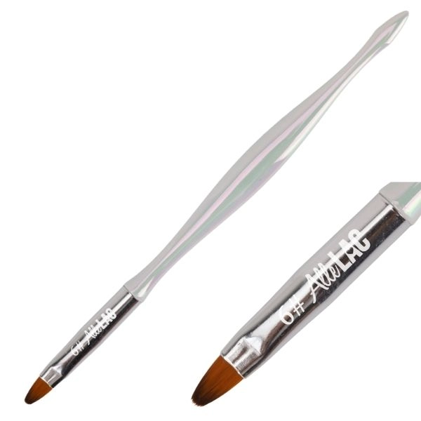 Pensulă pentru gel AlleLac, albă, ovală nr. 6