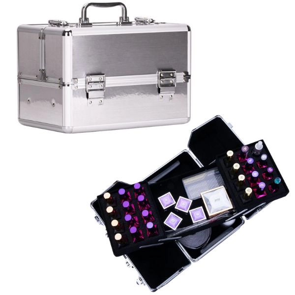 Trusă cosmetică M, argintie