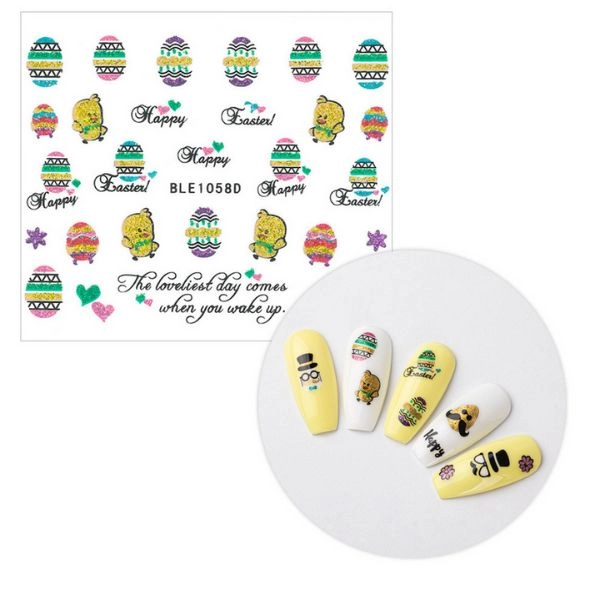 Autocolante 3D pentru unghii - Paște BLE 1058D