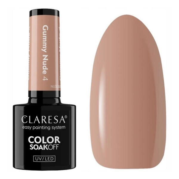 Claresa UV/LED Color Soak Off Nude Glow - Gummy Nude 4, 5g