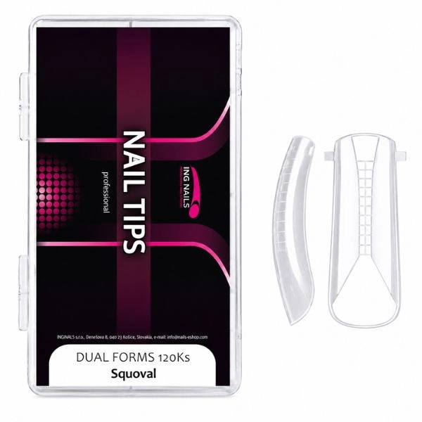 Tipsuri pentru unghii Squoval – pentru polygel, transparente, 120 buc.
