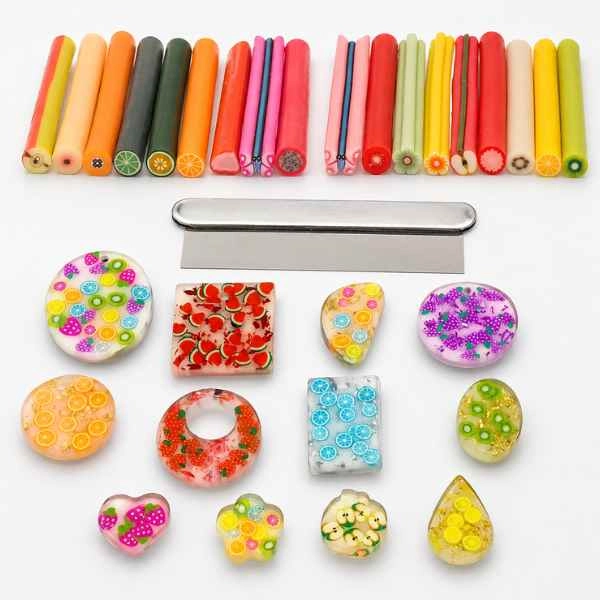 Set nail art cu rășină Fimo + tăietor