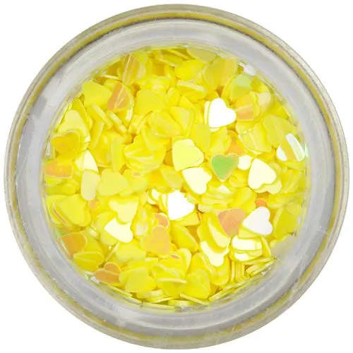 Confetti nail art - inimi galbene