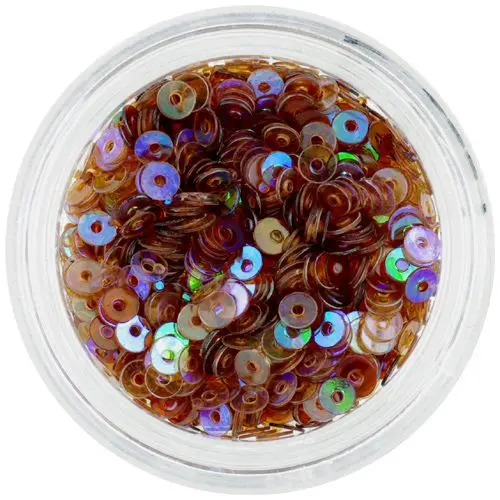 Paiete nail art în formă de disc, maro deschis