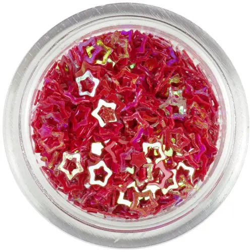 Decoraţiune pentru unghii - stea roşu închis