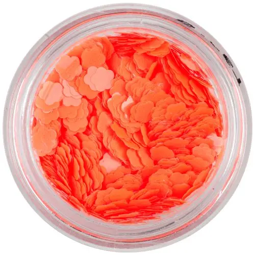 Flori nail art portocaliu neon
