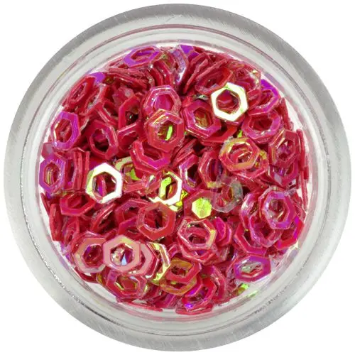 Decoraţiune - contururi de hexagon, roşu închis