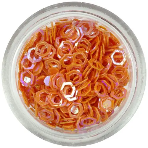 Confetti decorativ - hexagoane portocalii