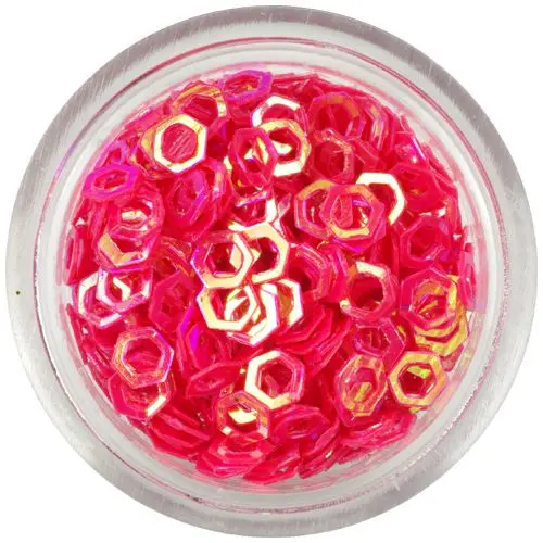 Paiete - hexagoane cu gol în mijloc, roşu coral